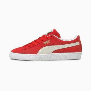 Puma Suede Leather Classic XXI Red White Lace Up Sneakers